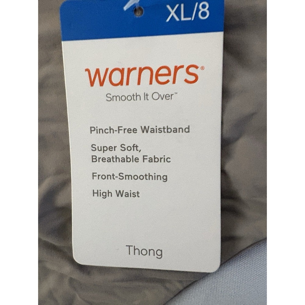 NEW Warners Thong Smooth It Over High Waist Thong 2 Pack Panty Size XLarge New - Picture 2 of 5